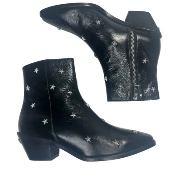 Zadig & Voltaire Black Ankle Boots with Silver Stars NWT - Picture 9 of 16